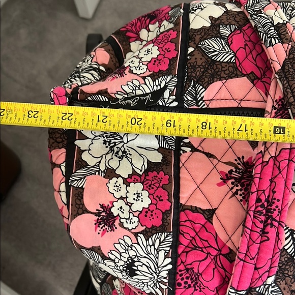 Vera Bradley Pink and Black Travel Bag with Quilted Floral Design - Picture 6 of 8